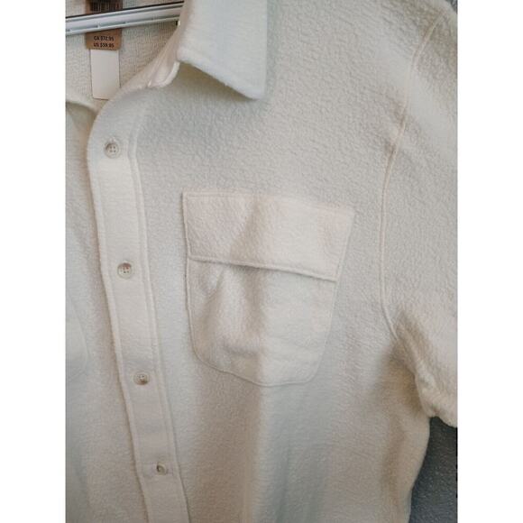 NWT Victoria's Secret PINK Oversized Fleece Shirt Jacket Cream sz Large NEW - Picture 8 of 12